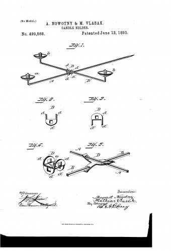 Holder for Christmas Tree candles - 1893 Patent